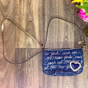 SOLD - Authentic COACH Signature Heart Crossbody - excellent condition, navy